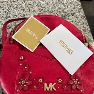 Michael Kors Pink Floral Backpack